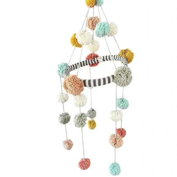 BlaBla Bla Bla Peru Pom Pom Mobile Baby Crib Nursery Handcrafted Handmade Boho - Picture 2 of 13